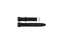 Horlogeband Swatch 21414.10.17.C Leder Zwart 17mm