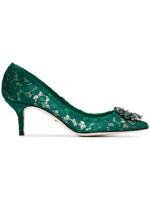 Dolce & Gabbana escarpins Bellucci 60 en dentelle - Vert