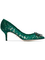 Dolce & Gabbana escarpins Bellucci 60 en dentelle - Vert