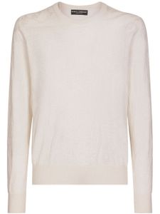 Dolce & Gabbana pull en soie à motif en jacquard - Blanc