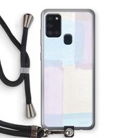 Square pastel: Samsung Galaxy A21s Transparant Hoesje met koord