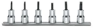 Beta 6-delige set schroevendraaierdoppen voor Torx® schroeven (art. 910TX) met support 910TX/SB6 - 009100530