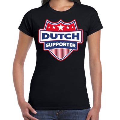 Nederland supporters t-shirt - zwart - voor dames - Dutch - landen shirts - kleding - sport