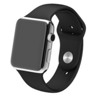 Rubberen sportbandje - Zwart - Geschikt voor Apple Watch 38mm / 40mm / 41mm - thumbnail