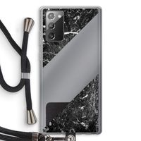 Zwart marmer: Samsung Galaxy Note 20 / Note 20 5G Transparant Hoesje met koord