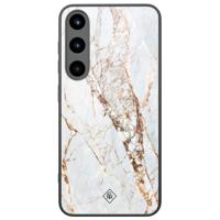 Samsung Galaxy S25 glazen hardcase - Marmer goud