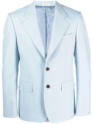 Alexander McQueen blazer à simple boutonnage - Bleu