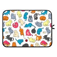 Kleurrijke katten: Laptop sleeve 15 inch