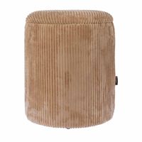 Opberg poef Luka rib beige 44cm - thumbnail