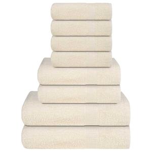 VidaXL 8-delige handdoekenset 360 g/m² 100% katoen crèmekleurig