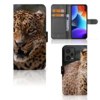 Xiaomi Redmi Note 12 Pro Plus | Telefoonhoesje | Met pasjeshouder | Luipaard