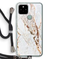 Goud marmer: Pixel 5 Transparant Hoesje met koord