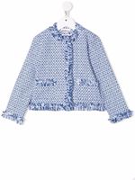 Il Gufo veste en tweed à franges - Bleu