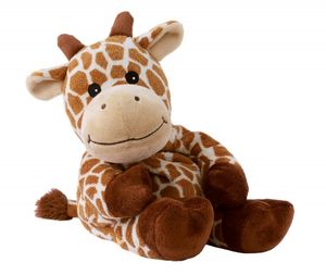 Giraffes speelgoed artikelen opwarmbare giraf knuffelbeest bruin 35 cm