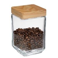 Voorraadbus/voorraadpot 1,7L glas met houten deksel