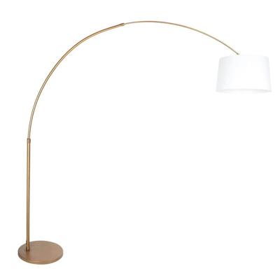 Steinhauer BooglampSparkled Light brons met grof witte kap Ø 42cm - 4300BR