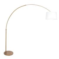 Steinhauer BooglampSparkled Light brons met grof witte kap Ø 42cm - 4300BR