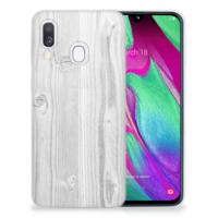 Samsung Galaxy A40 | Bumper Hoesje | White Wood