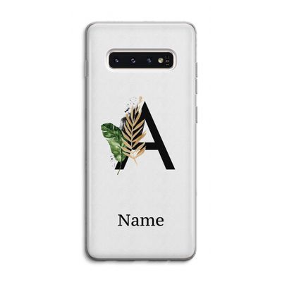 Charcoal Flora: Samsung Galaxy S10 4G Transparant Hoesje