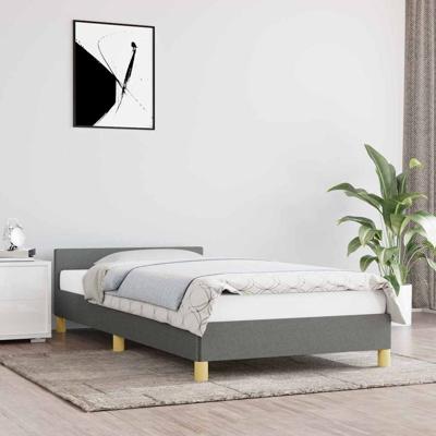 Bedframe zonder matras 100x200 cm stof donkergrijs
