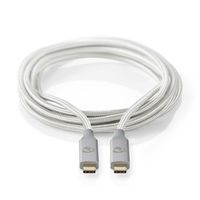 Nedis CCTB64020AL20 USB-kabel 2 m USB4 Gen 2x2 USB C Zilver - thumbnail