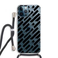 Zwarte vegen: iPhone 12 Pro Transparant Hoesje met koord