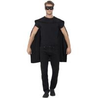 Cape met oogmasker - verkleed kleding - voor volwassenen - zwart - 100 cm - superheld Cape met oogmasker - verkleed kleding - voor volwassenen - zwart - 100 cm - superheld