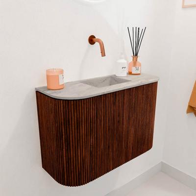 Toiletmeubel Mondiaz Joya Dlux | 63.2 cm | Meubelkleur Ruby | Faye wastafel Glace Wasbak Midden | Zonder kraangat(en)