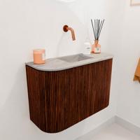 Toiletmeubel Mondiaz Joya Dlux | 63.2 cm | Meubelkleur Ruby | Faye wastafel Glace Wasbak Midden | Zonder kraangat(en)
