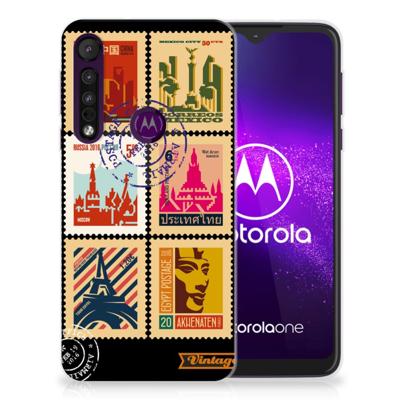 Motorola One Macro | Silliconen Back Cover | Postzegels