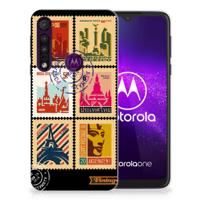 Motorola One Macro | Silliconen Back Cover | Postzegels