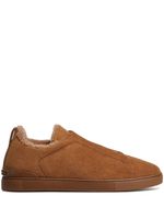 Zegna Triple Stitch leather sneakers - Marron - thumbnail