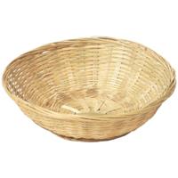 Mand - riet - schaal - bruin - 30 x 9 cm - rond - fruitschaal - decoratieschaal/serveerschaal