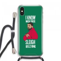 Sleigh Bells Ring: iPhone XS Max Transparant Hoesje met koord