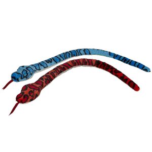 Pluche knuffel dieren set 2x Slangen blauw en rood van 100 cm