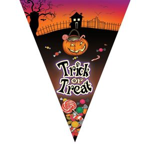 Halloween thema vlaggetjes slinger/vlaggenlijn van 5 meter   -