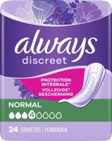 Always Always Discreet Inkontinenz-Einlagen Normal 96 Einlagen (4 Packungen x 24 Stück)