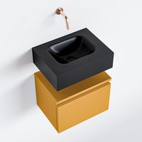 Toiletmeubel Mondiaz Andor | 40 cm | Meubelkleur Ocher | Lex vrijhangend wastafel Urban Midden | Zonder kraangat