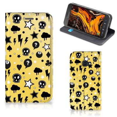 Mobiel BookCase Samsung Galaxy Xcover 4s Punk Geel Mobiel BookCase Samsung Galaxy Xcover 4s Punk Geel