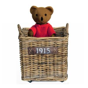 Opbergmand - op wieltjes - bruin - 50 x 50 x 45 cm - rotan - gevlochten riet - mand