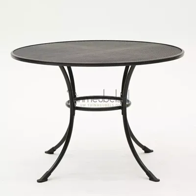 Tuintafel Antraciet Rond 105 cm Zwart Lichtmetaal Basic Strekmetaal Sow Shin Europe