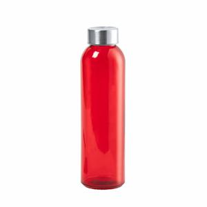 Waterfles/drinkfles AQUAMAN - glas - Rood - met RVS dop - 500 ml - Sportfles - Bidon