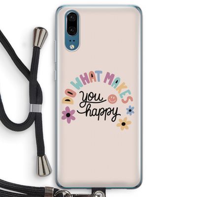 Happy days: Huawei P20 Transparant Hoesje met koord