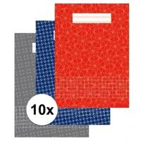 Ruitjes schrift - 10x - A4 - 10 mm ruitjes - schoolschrift - rekenschrift - zachte kaft - 80 bladzij