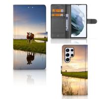 Samsung Galaxy S22 Ultra | Telefoonhoesje | Met pasjeshouder | Koe