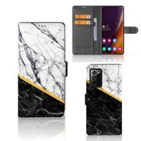 Samsung Galaxy Note20 Ultra | Bookcase | Marmer Wit Zwart - Origineel Cadeau Man