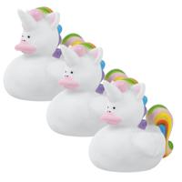 3x Eenhoorn badeend 7 cm