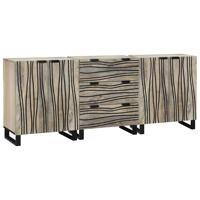 Badkamermeubelset 3 pcs Wit 180 x 33 x 75 cm Massief Mango Hout