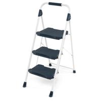 3-treden Ladder Opvouwbare Trapladder met Beklede Leuning en Brede Antisliptreden Draagbare Ladder Blauw
