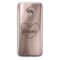 Forever heart black: Motorola Moto G6 Transparant Hoesje